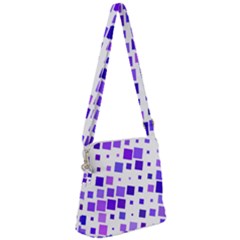 Square Purple Angular Sizes Zipper Messenger Bag