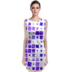 Square Purple Angular Sizes Classic Sleeveless Midi Dress