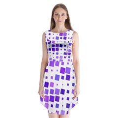 Square Purple Angular Sizes Sleeveless Chiffon Dress  