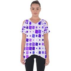 Square Purple Angular Sizes Cut Out Side Drop Tee by HermanTelo