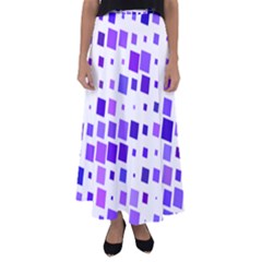Square Purple Angular Sizes Flared Maxi Skirt