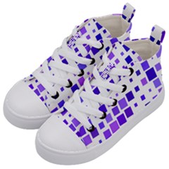 Square Purple Angular Sizes Kids  Mid-top Canvas Sneakers