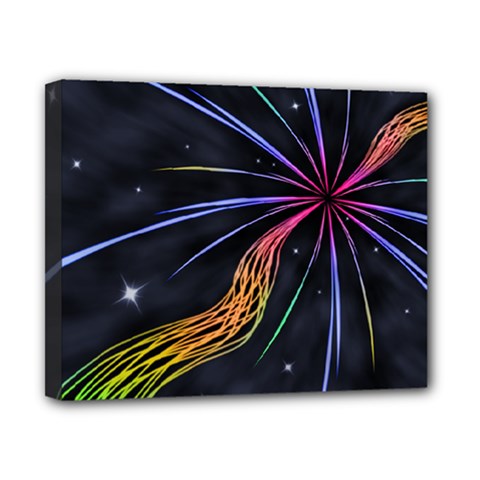 Stars Space Firework Burst Light Canvas 10  X 8  (stretched) by HermanTelo