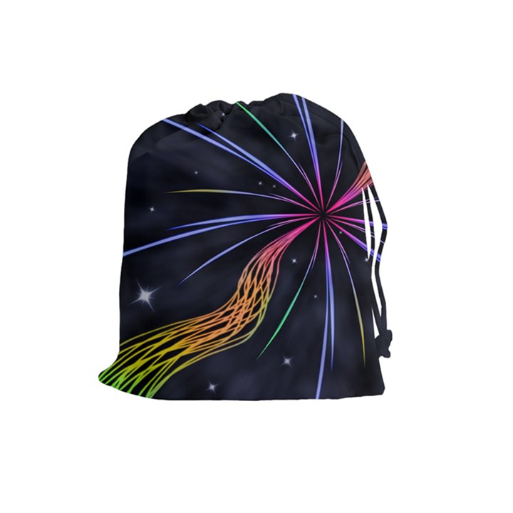 Stars Space Firework Burst Light Drawstring Pouch (Large)