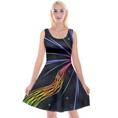 Stars Space Firework Burst Light Reversible Velvet Sleeveless Dress by HermanTelo