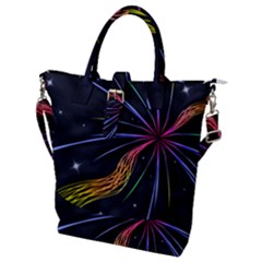 Stars Space Firework Burst Light Buckle Top Tote Bag by HermanTelo