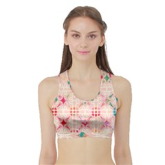 Watercolour Watercolor Paint Ink Sports Bra With Border