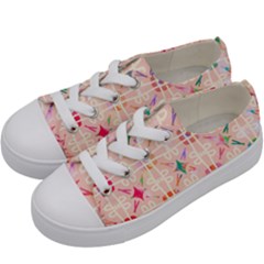 Watercolour Watercolor Paint Ink Kids  Low Top Canvas Sneakers by HermanTelo