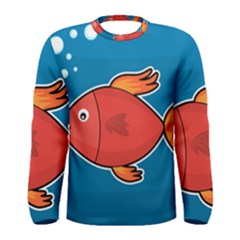 Sketch Nature Water Fish Cute Men s Long Sleeve Tee by HermanTelo