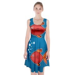 Sketch Nature Water Fish Cute Racerback Midi Dress