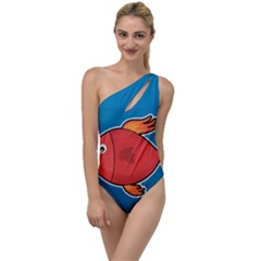 Sketch Nature Water Fish Cute To One Side Swimsuit