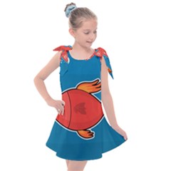 Sketch Nature Water Fish Cute Kids  Tie Up Tunic Dress