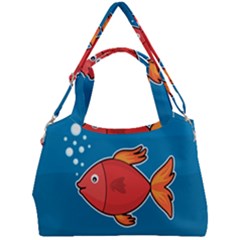 Sketch Nature Water Fish Cute Double Compartment Shoulder Bag