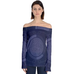 Technology Eye Off Shoulder Long Sleeve Top