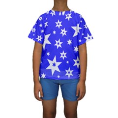 Star Background Pattern Advent Kids  Short Sleeve Swimwear