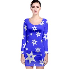 Star Background Pattern Advent Long Sleeve Bodycon Dress by HermanTelo