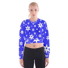 Star Background Pattern Advent Cropped Sweatshirt by HermanTelo