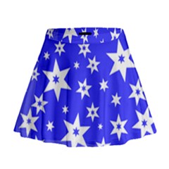 Star Background Pattern Advent Mini Flare Skirt