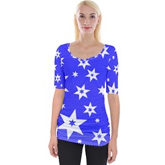 Star Background Pattern Advent Wide Neckline Tee