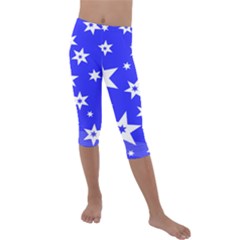 Star Background Pattern Advent Kids  Lightweight Velour Capri Leggings  by HermanTelo
