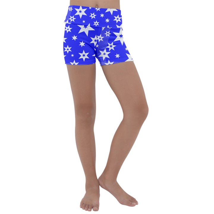 Star Background Pattern Advent Kids  Lightweight Velour Yoga Shorts