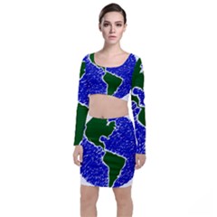 Globe Drawing Earth Ocean Top And Skirt Sets by HermanTelo