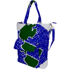 Globe Drawing Earth Ocean Shoulder Tote Bag by HermanTelo