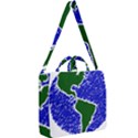 Globe Drawing Earth Ocean Square Shoulder Tote Bag View2