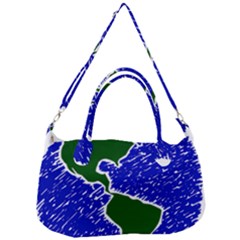 Globe Drawing Earth Ocean Removal Strap Handbag