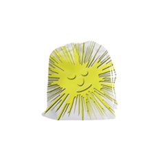 Smilie Sun Emoticon Yellow Cheeky Drawstring Pouch (small) by HermanTelo