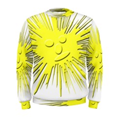 Smilie Sun Emoticon Yellow Cheeky Men s Sweatshirt by HermanTelo