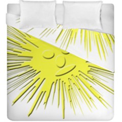Smilie Sun Emoticon Yellow Cheeky Duvet Cover Double Side (king Size)