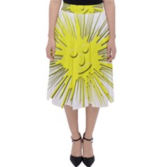 Smilie Sun Emoticon Yellow Cheeky Classic Midi Skirt by HermanTelo