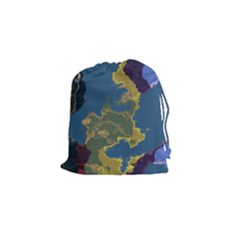 Map Geography World Drawstring Pouch (small)