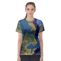 Map Geography World Women s Sport Mesh Tee