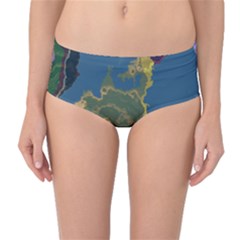 Map Geography World Mid-waist Bikini Bottoms