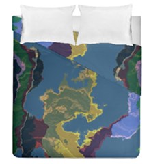 Map Geography World Duvet Cover Double Side (queen Size) by HermanTelo