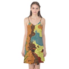 Map Geography World Yellow Camis Nightgown