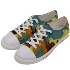 Map Geography World Yellow Women s Low Top Canvas Sneakers by HermanTelo