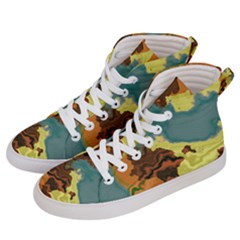 Map Geography World Yellow Women s Hi-top Skate Sneakers