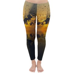 Sunset Reflection Birds Clouds Sky Classic Winter Leggings by HermanTelo