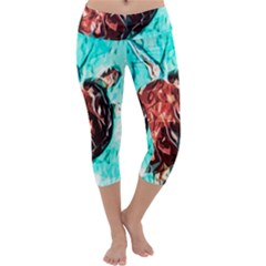 Tortoise Marine Animal Shell Sea Capri Yoga Leggings by HermanTelo