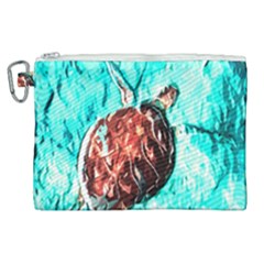 Tortoise Marine Animal Shell Sea Canvas Cosmetic Bag (xl)