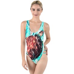 Tortoise Marine Animal Shell Sea High Leg Strappy Swimsuit by HermanTelo