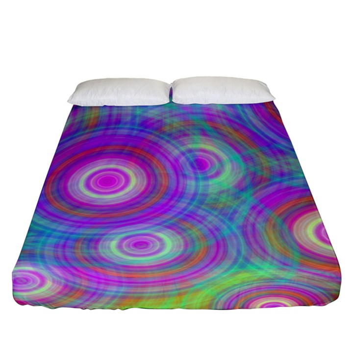 Circle Colorful Pattern Background Fitted Sheet (California King Size)