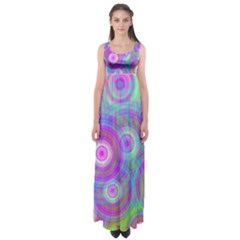 Circle Colorful Pattern Background Empire Waist Maxi Dress