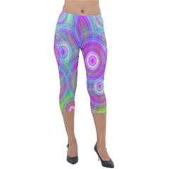 Circle Colorful Pattern Background Lightweight Velour Capri Leggings 