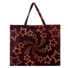 Gold Stars Spiral Chic Zipper Large Tote Bag by HermanTelo