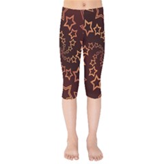 Gold Stars Spiral Chic Kids  Capri Leggings 