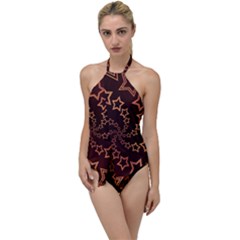 Gold Stars Spiral Chic Go With The Flow One Piece Swimsuit by HermanTelo